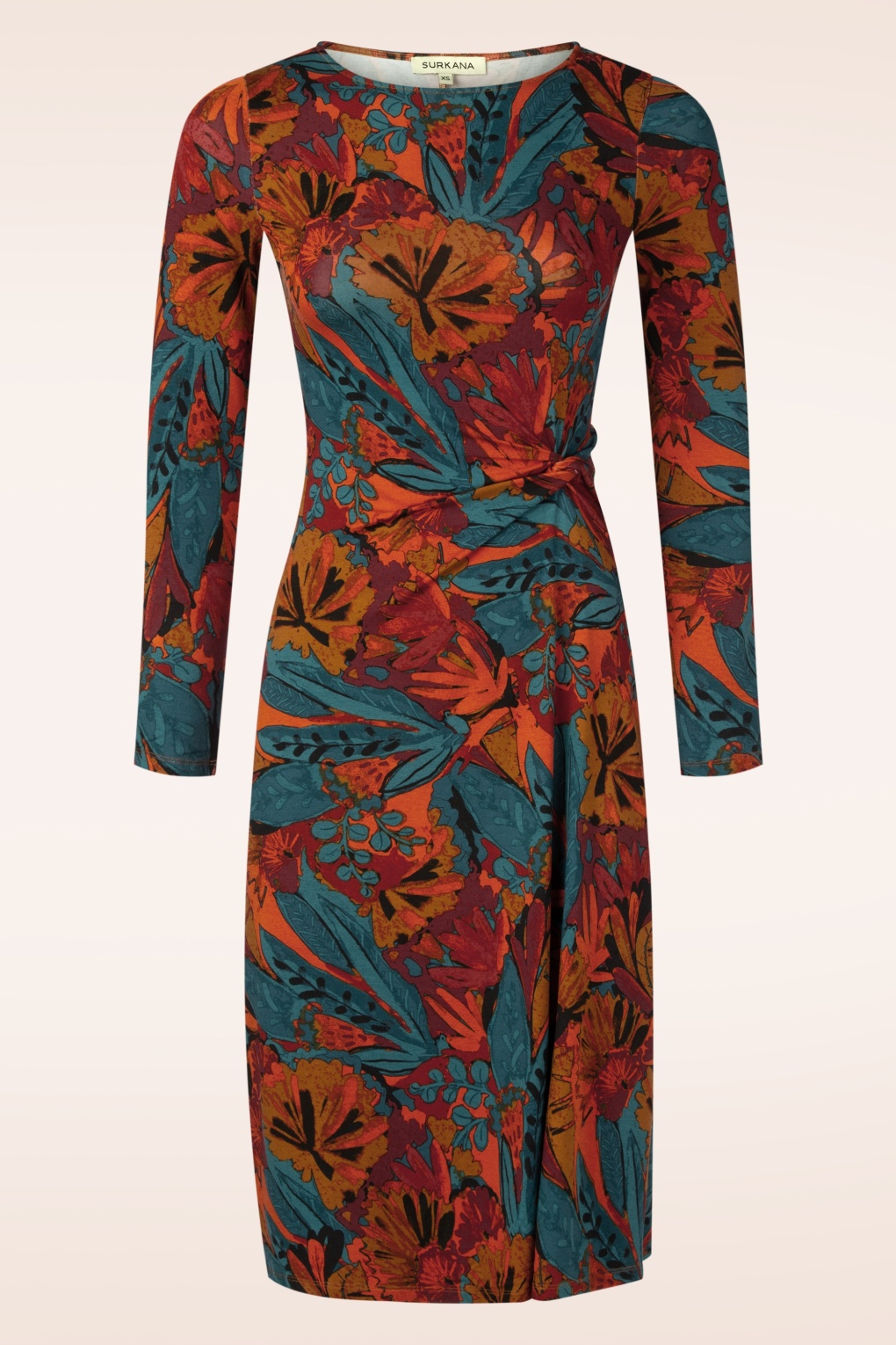 278318-Surkana-53577-Orange-Blue-Print-Dress-20250815-098W-full