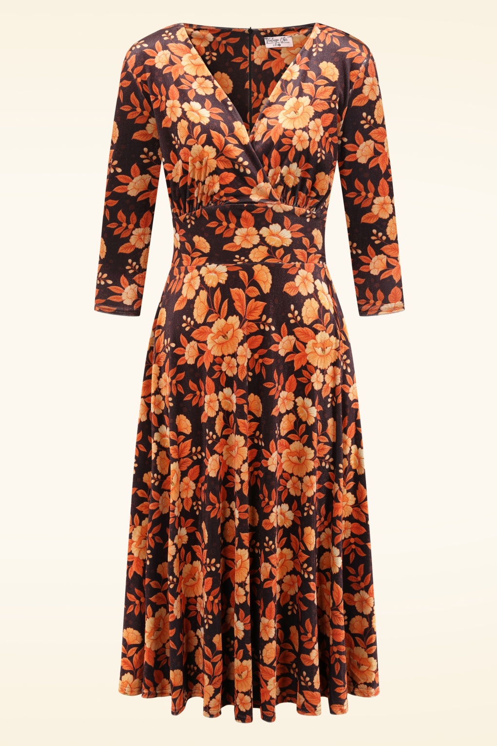 279076-Vintage-Chic-54675-Dress-Swing-Orange-Floral-250829-002W-full