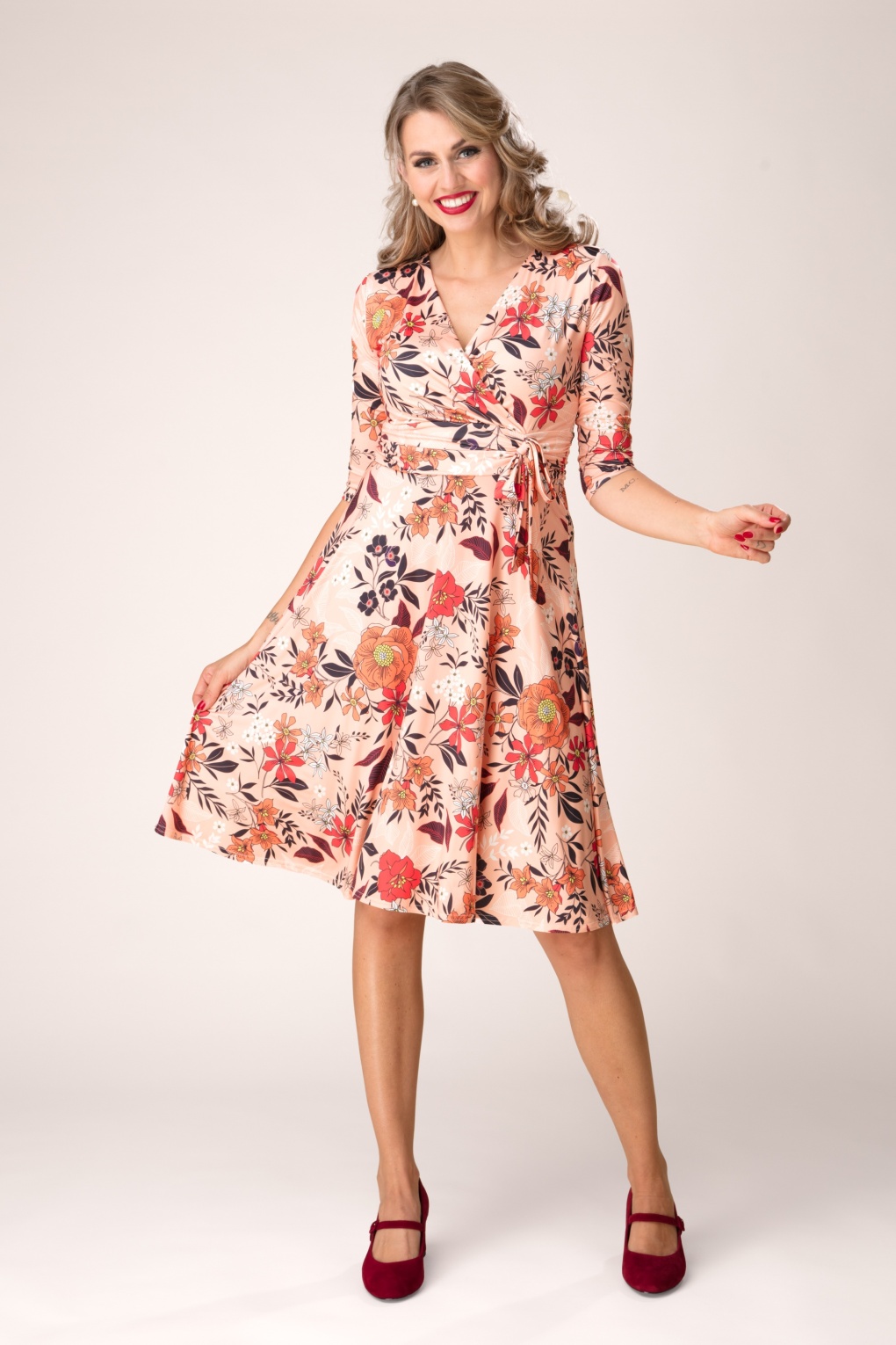 277440-Vintage-Chic-54395-Swing-Dress-Orange-Retro-Floral-250604-001MW-full