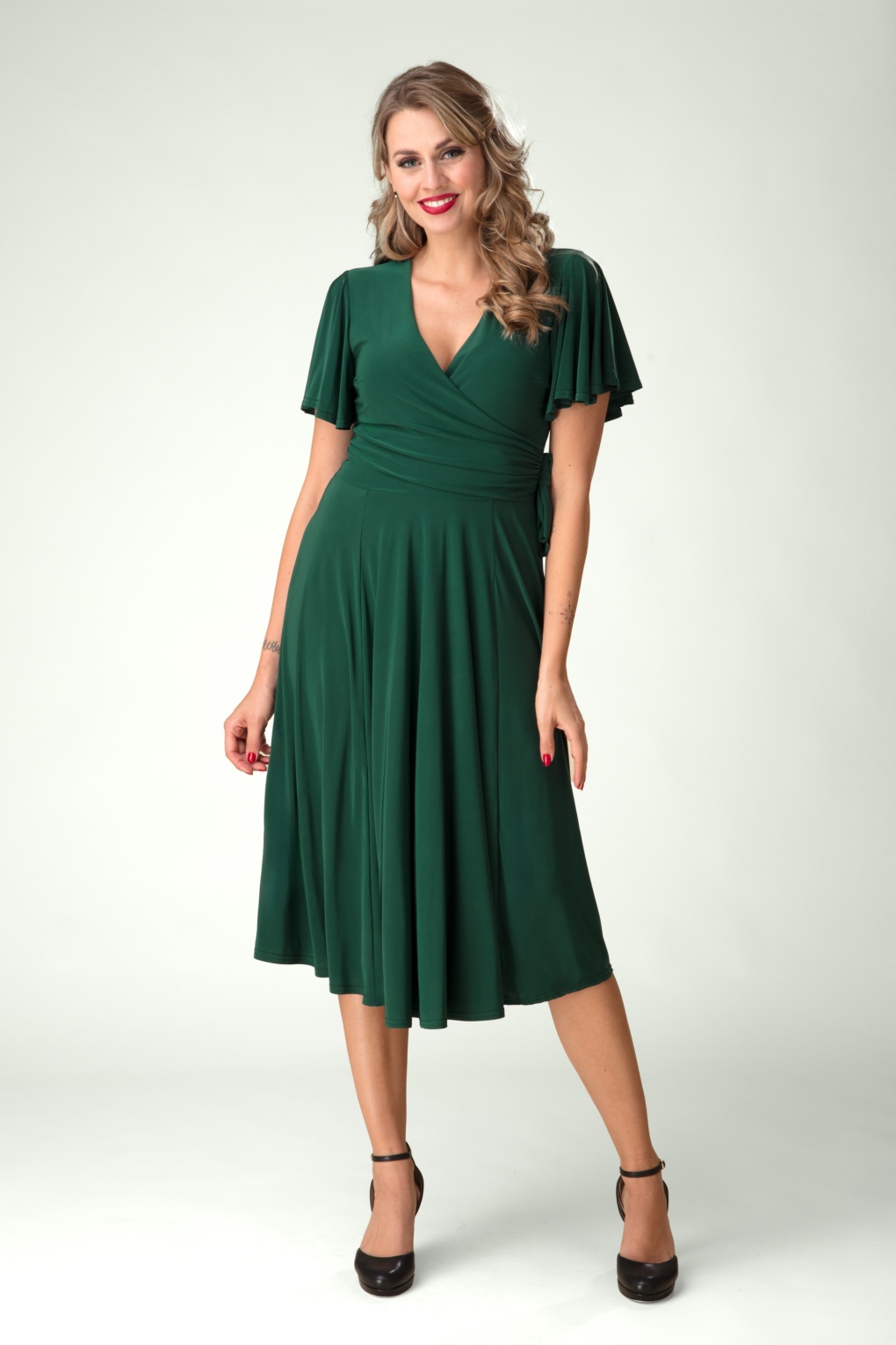 277444-Vintage-Chic-54499-Swing-Dress-Forest-Green-001MW-full