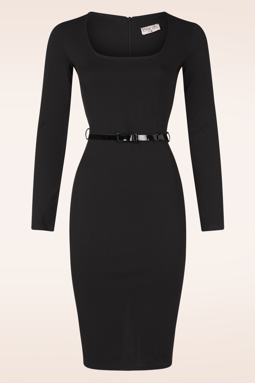 277578-Vintage-Chic-54640-Dress-Black-Bodycon-Belt-250724-001W-full