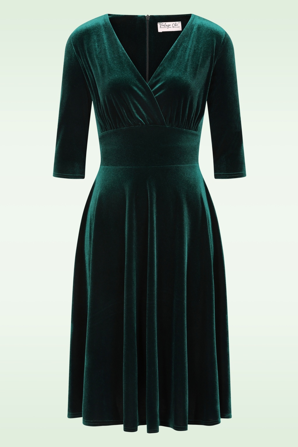 282041-Vintage-Chic-54279-Dress-Bottle-Green-Velvet-Emerald-251022-001W-full