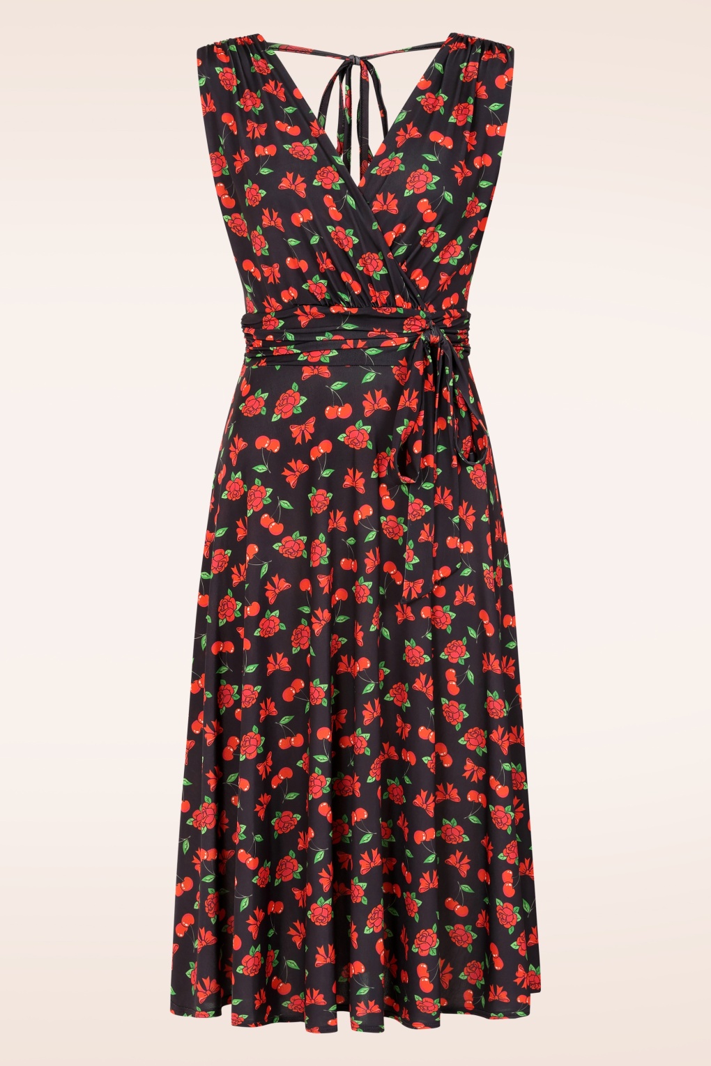 285895-Vintage-Chic-55803-Black-Cherry-Roses-Bow-Dress-001W-full