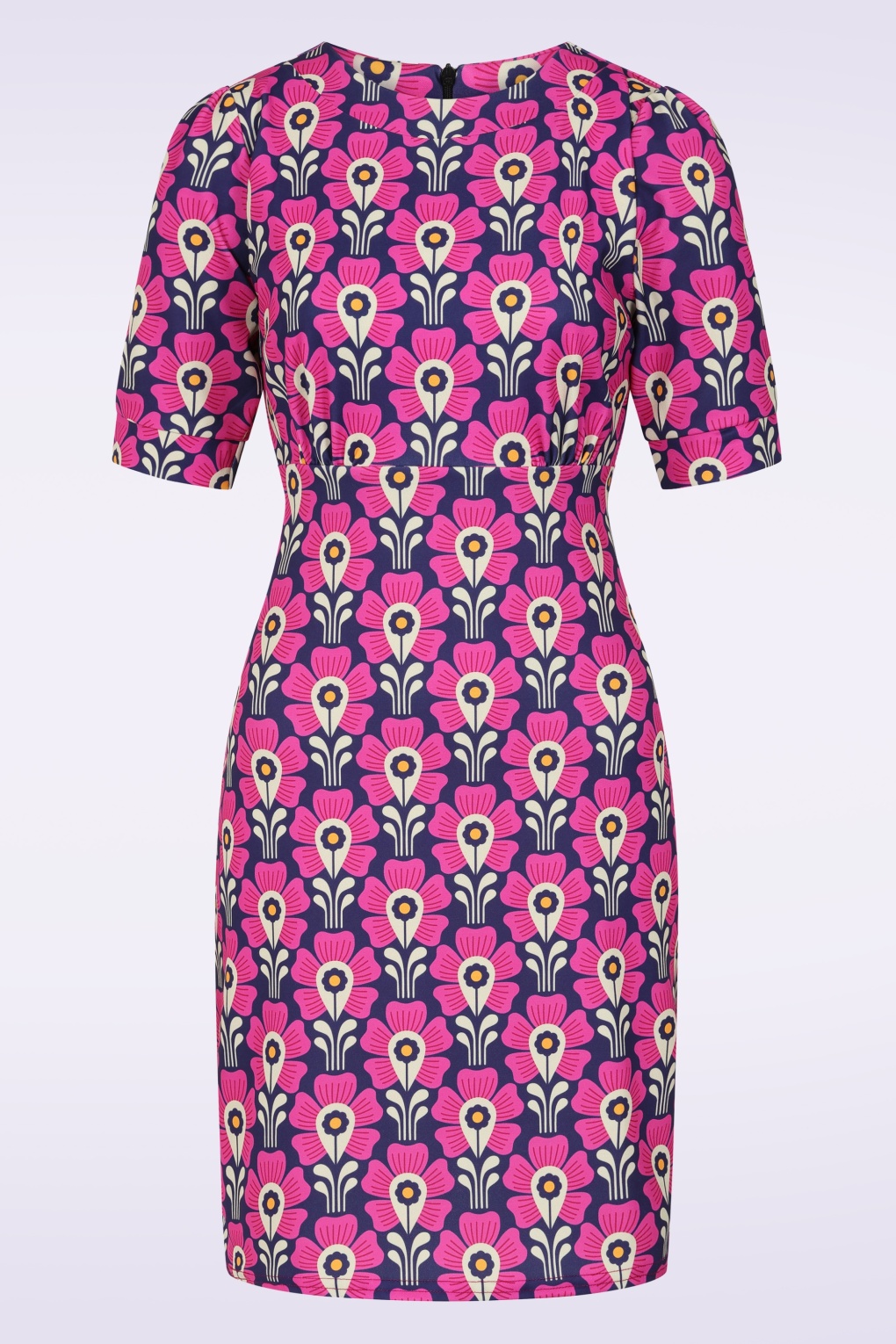 Topvintage exclusive ~ Aurora Floral a-lijn jurk in paars en roze