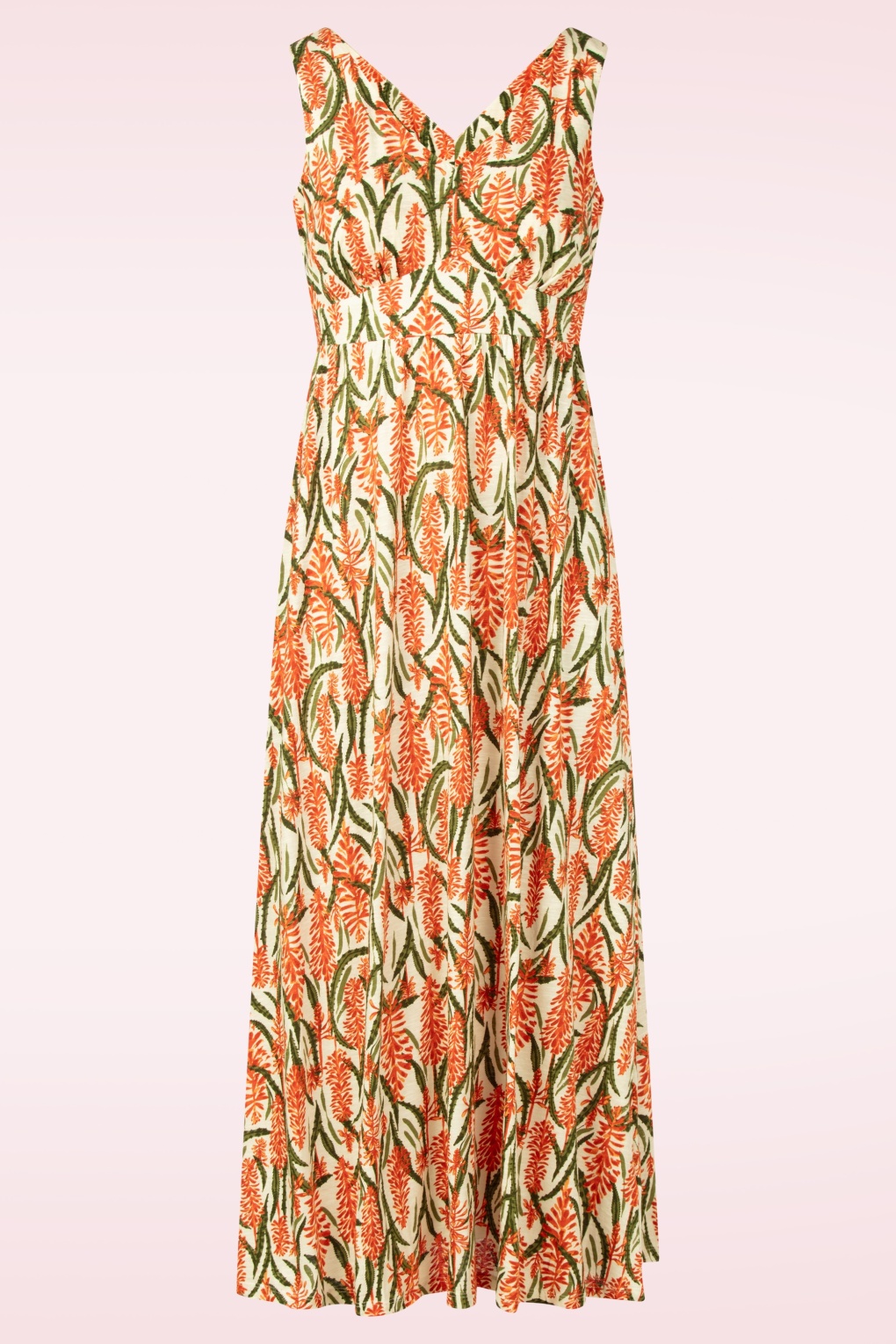 Polmanter maxi jurk in Red Hot Poker Chalk